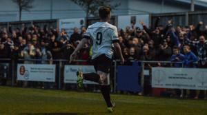 Graeme Armstrong celebrates after scoring the first goal