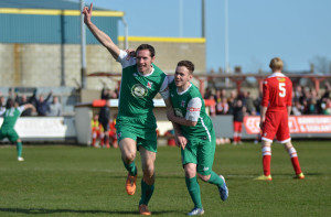 Liam Hatch Celebrates putting Darlington 1-0 up