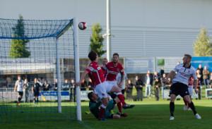 A header by Kevin Burgess hits the bar