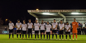 The Darlington players pay their respects to Ron Greener