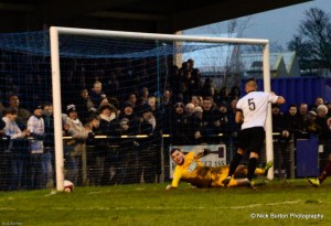 Kevin Burgess scores against Colwyn Bay last week