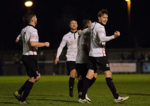 Terry Galbraith celebrates after scoring the second goal