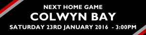 next home game Colwyn Bay