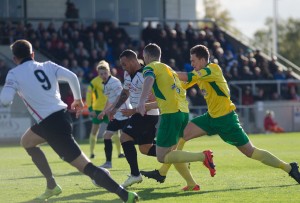 Stephen Thompson about to score against Stourbridge