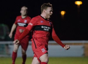 Nathan Cartman celebrates giving Darlo a 1-0 lead