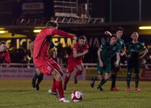 Terry Galbraith scores from the spot