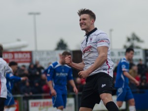 Terry Galbraith celebrates his successful penalty