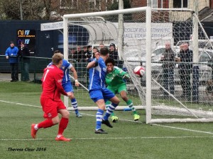 Adam Mitchell is denied early in the game at Sutton Coldfield