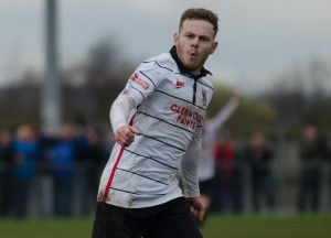 Nathan Cartman celebrates his goal