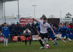 Terry Galbraith scoring from the spot v Halesowen