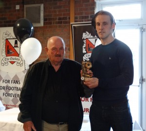 15th May DFCSG away player of the year nathan Cartman accepted by Gary Brown