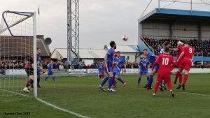 Kev's header is on its way into the net against Whitby