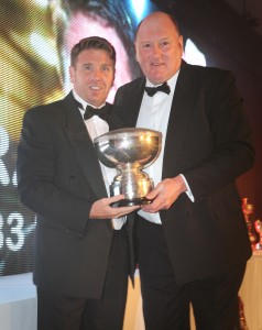 Martin Gray receives his manager of the year award 2