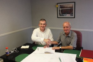 Darlington FC director Richard Cook (left) and John Richardson of J and RM Richardson.