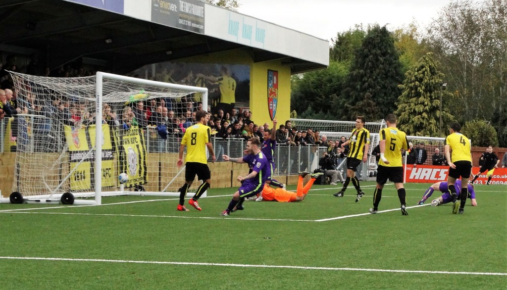 Mark Beck scores at Harrogate