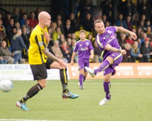 Thommo in action against Harrogate earlier in the season