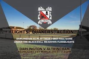 1st March Darlington v Altrincham first floodlit game