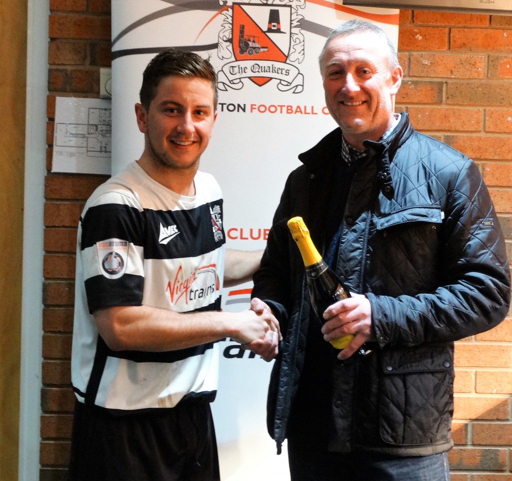 Josh receives his man of the match award from Steve of DMFX