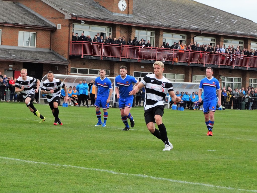 Terry Galbraith scores from the spot v FC united 3