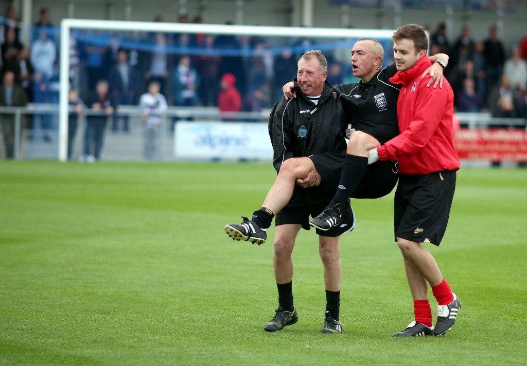 Danny Markham is carried off