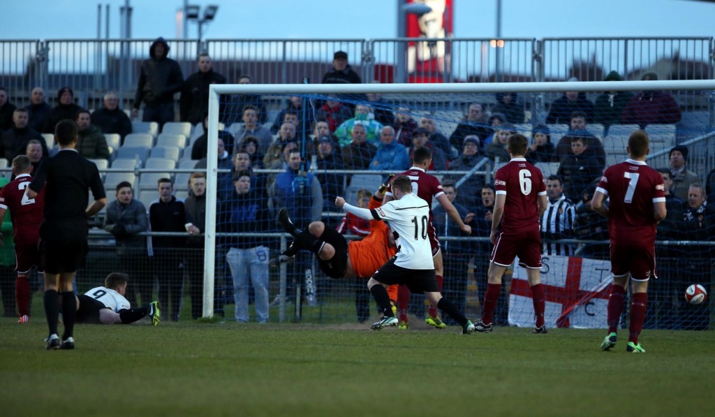 Graeme Armstrong scores against Spennymoor