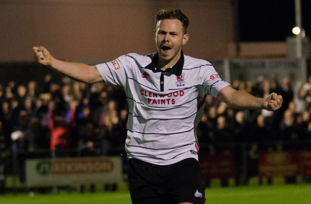 Nathan Cartman celebrates making it 1-0 to Darlington (1 of 1)