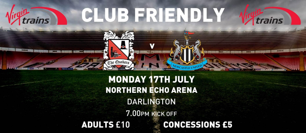 10th July Darlo v Newcastle poster