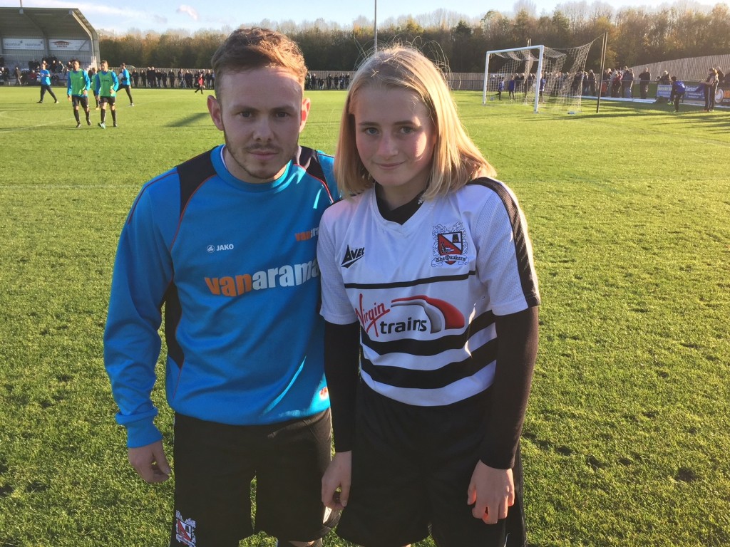 7th November Mascot Caitlin Gunn with Nathan Cartman