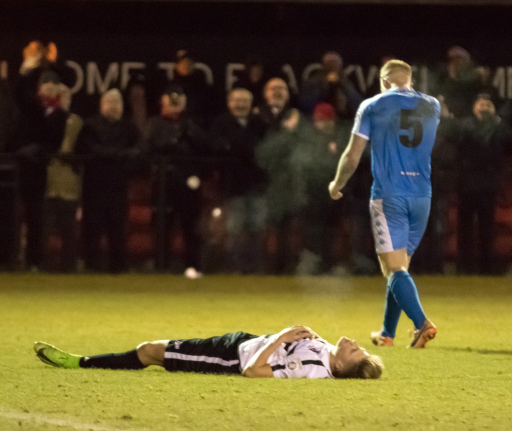 Harvey after being brought down for the penalty