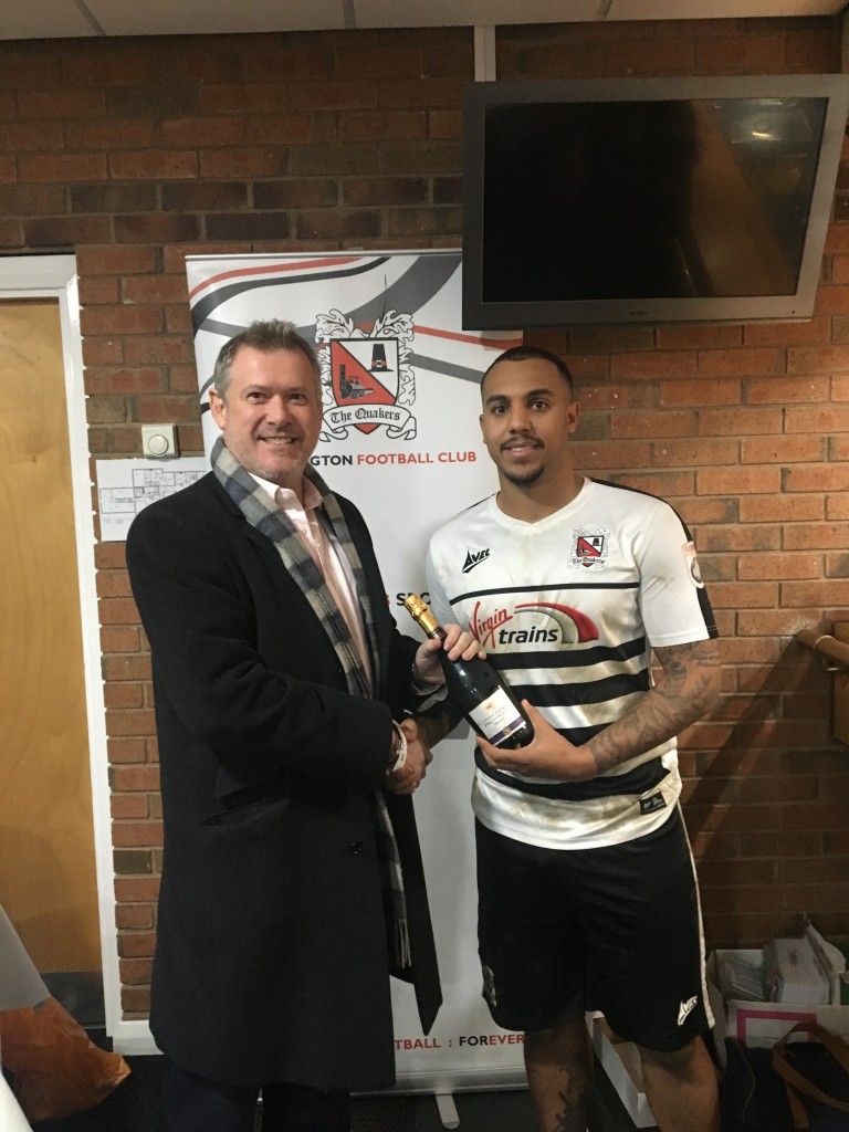 11th January Man of the match award Greg Mills v Salford