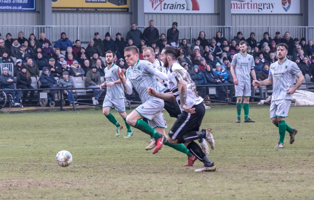 Styche Just Before Being Brought Down For The Penalty v Blyth