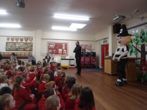 Alan White and Mr Q at Heighington School