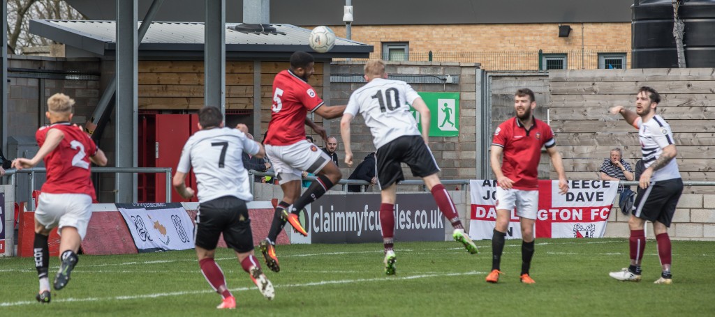Josh Gillies about to score against FC United