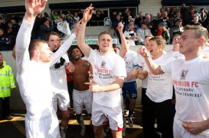 Leon celebrates the Northern League title win