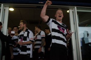 Tom celebrates promotion from the EvoStik League First Division North