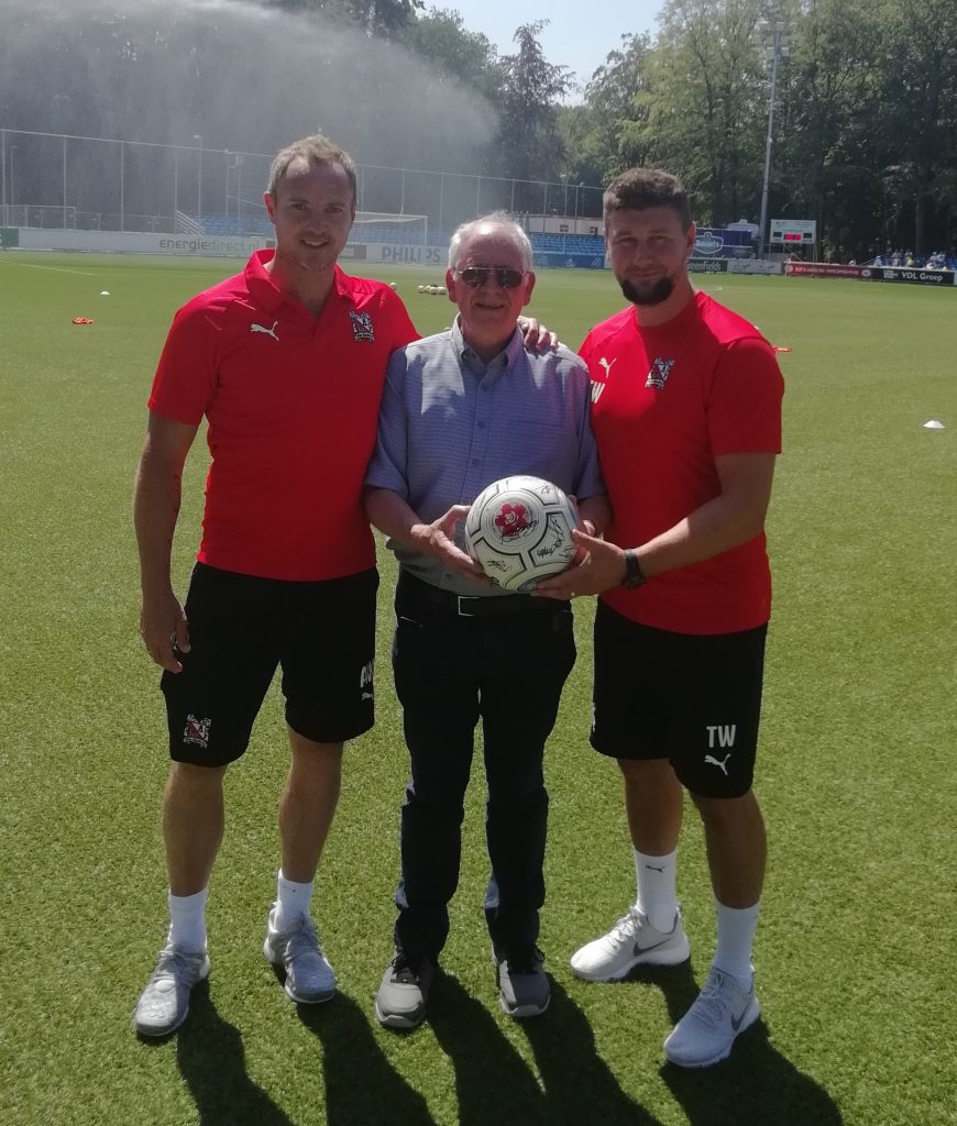 Kevin Kelly, a Darlo exile in Germany, with Alan and Tommy