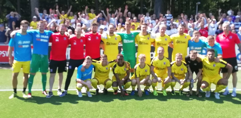 The team and the travelling fans