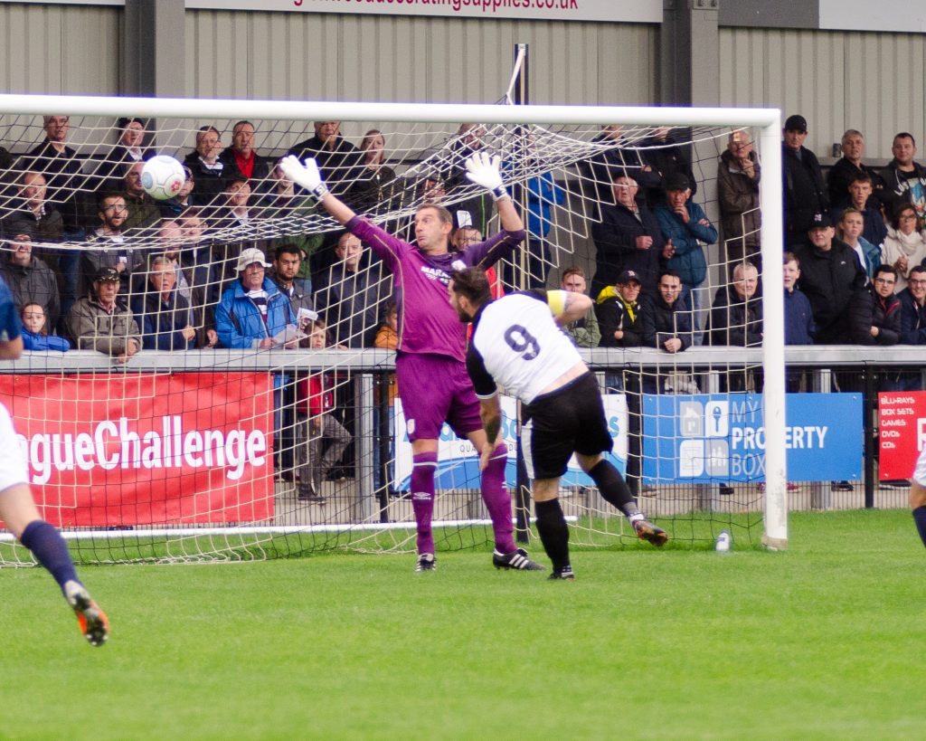 Reece Styche scoring Darlo's first goal.