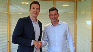 Jon McLaughlin with manager Jack Ross