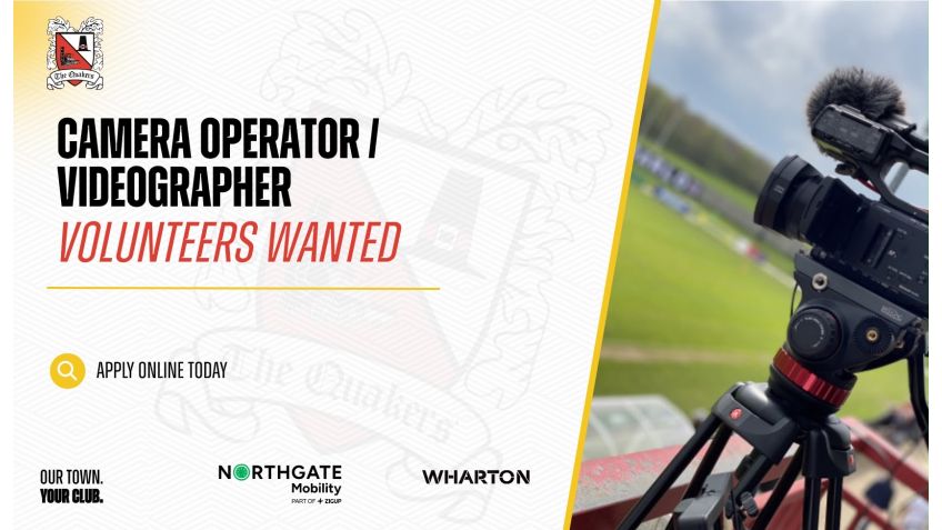 Volunteers Wanted: Darlington FC looking for a new volunteer camera operator / videographer to join its match day media team