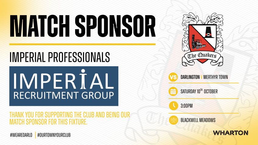 Our Match Sponsor This Saturday Imperial Professionals