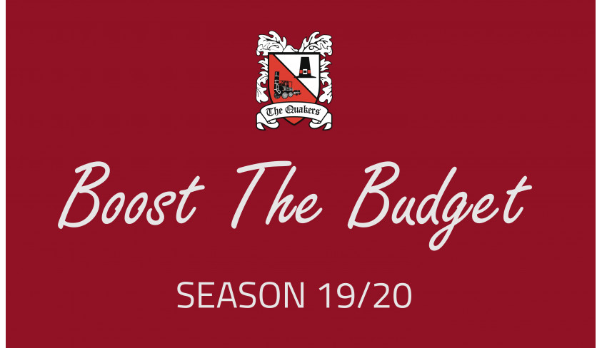 Boost the Budget 19/20 -- We Go Again