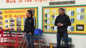 Darlington FC Football in the Community visit St Joseph's