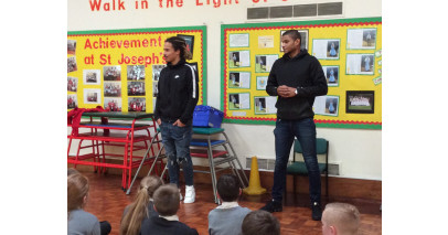 Darlington FC Football in the Community visit St Joseph's