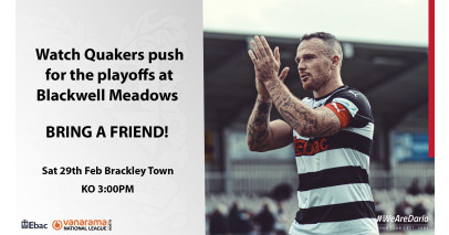 Bring a friend to the Brackley game on Saturday!