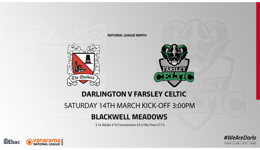 Darlington v Farsley Celtic update