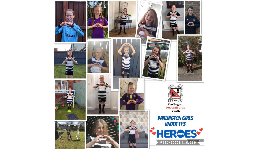 Darlington Under 11 girls salute our NHS heroes