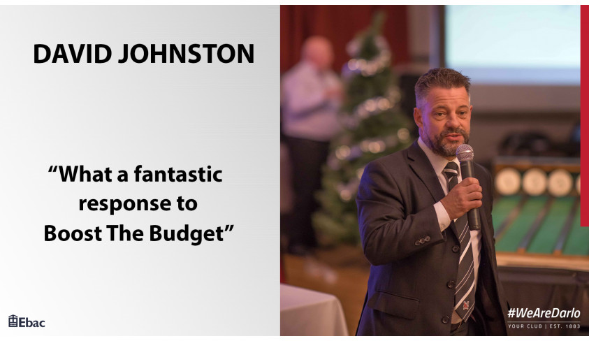 DJ: What a fantastic response to Boost the Budget