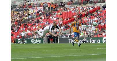 Tommy: My last touch as a Darlo player was heading against the bar