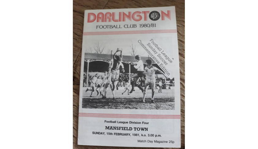 Programmes from 1981 -- including the first Sunday game